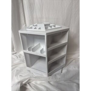 Lori Greiner Makeup Cosmetic Craft Organizer Tabletop Spinning Rotating  White